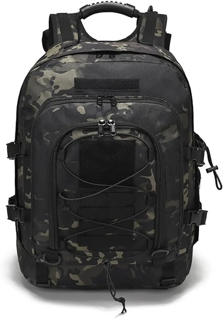 Tactical Backpack Military Army Daypack Assault Pack for Men Molle 3 Day Bag for Hiking Camping Hunting Trekking (Black CP)