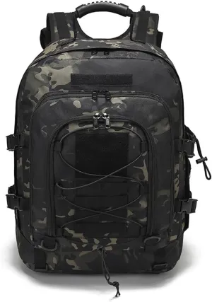 Tactical Backpack Military Army Daypack Assault Pack for Men Molle 3 Day Bag for Hiking Camping Hunting Trekking (Black CP)
