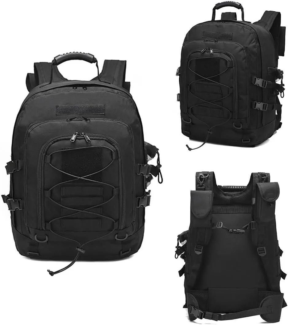 Tactical Backpack Military Army Daypack Assault Pack for Men Molle 3 Day Bag for Hiking Camping Hunting Trekking (Black)
