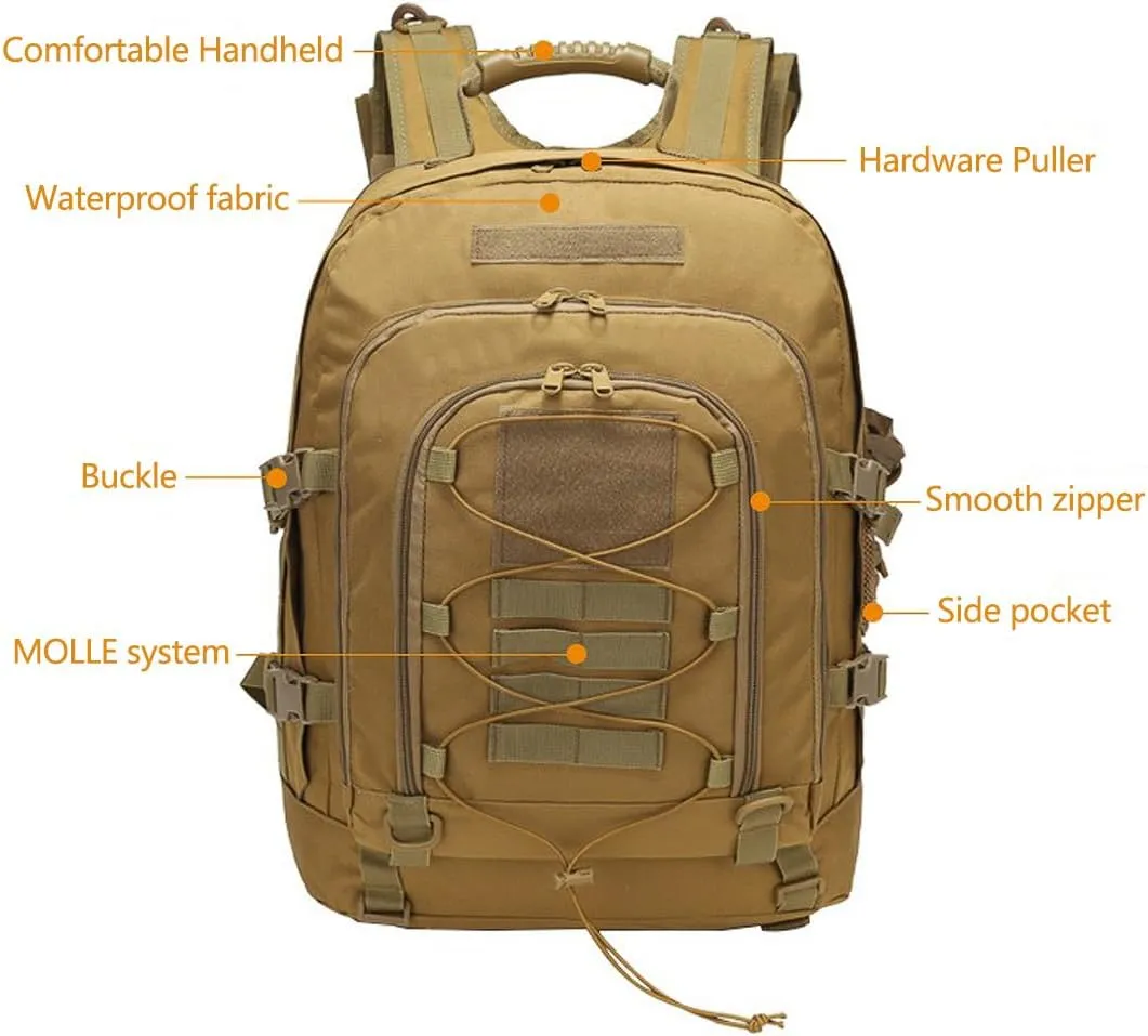 Tactical Backpack Military Army Daypack Assault Pack for Men Molle 3 Day Bag for Hiking Camping Hunting Trekking (CP)