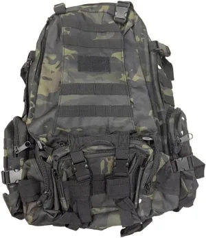 Tactical Backpack Military Army Rucksack 60L Large Assault Pack Camping Detachable Molle Bag (Black CP)