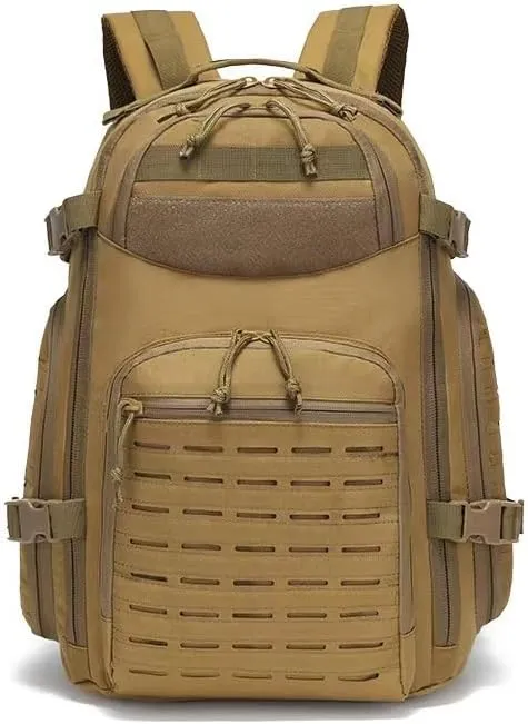 Tactical Backpack Military Molle Hiking 36-55L Outdoor camouflage bag waterproof tactical khaki