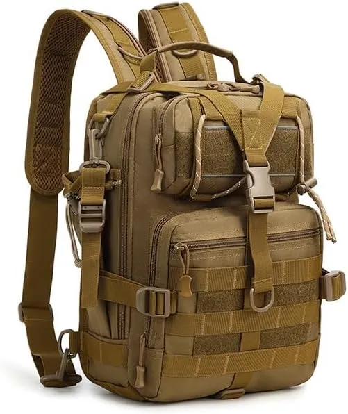 Tactical Backpack Military Molle Hiking 36-55L Outdoor mountaineering bag trekking touring fishing brown