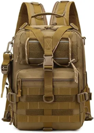 Tactical Backpack Military Molle Hiking 36-55L Outdoor mountaineering bag trekking touring fishing brown