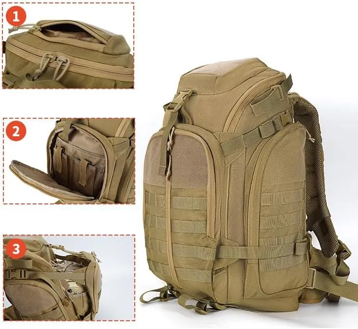 Tactical Backpack Military Molle Hiking 36-55L Outdoor Multifunctional Men's Mountaineering Camouflage