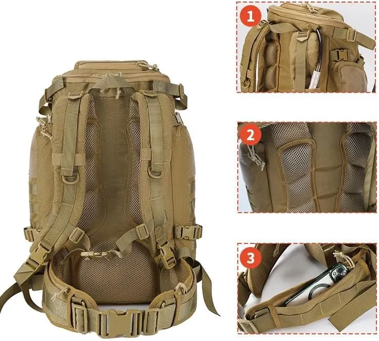 Tactical Backpack Military Molle Hiking 36-55L Outdoor Multifunctional Men's Mountaineering Camouflage