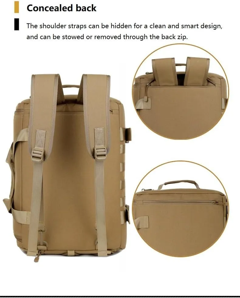 Tactical Backpack Military Molle Hiking 36-55L Triple Army Fan Outdoor Mountaineering Camouflage Shoulder Bag Khaki