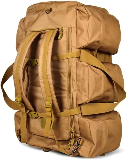 Tactical Backpack Military Molle Hiking 56-75L Outdoor Tactical One-Shoulder-Double-Shoulder Handsome Bag Black