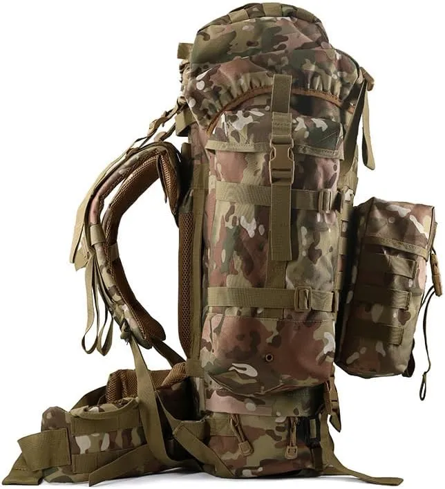 Tactical Backpack Military Molle Hiking 80L Travel outdoor tactical mountaineering camouflage
