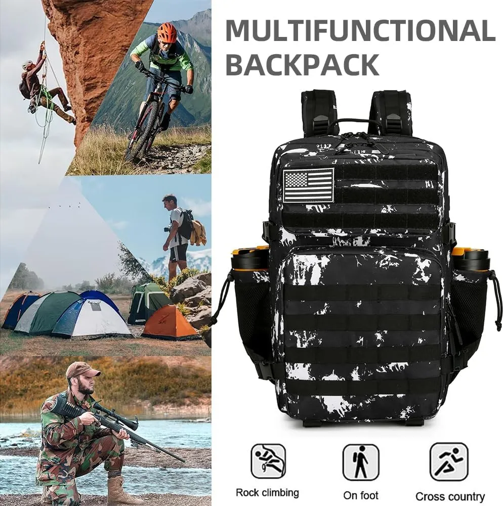 Tactical Backpack - Military Tactical for Men & Women, 45L Fitness Backpack (Black Lightning)