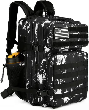 Tactical Backpack - Military Tactical for Men & Women, 45L Fitness Backpack (Black Lightning)