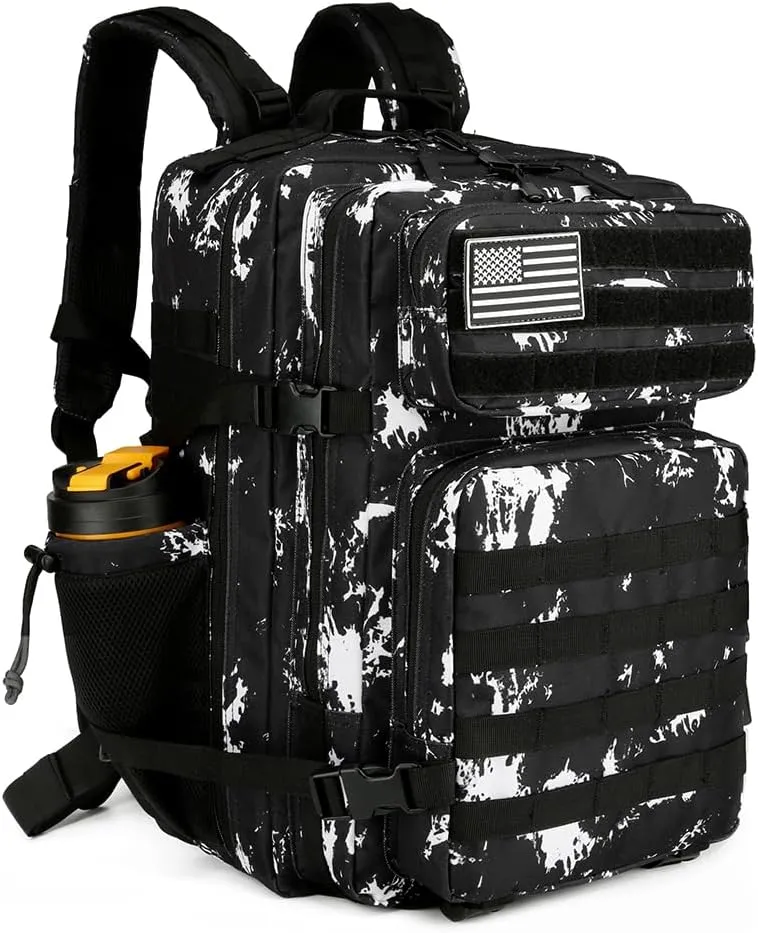 Tactical Backpack - Military Tactical for Men & Women, 45L Fitness Backpack (Black Lightning)
