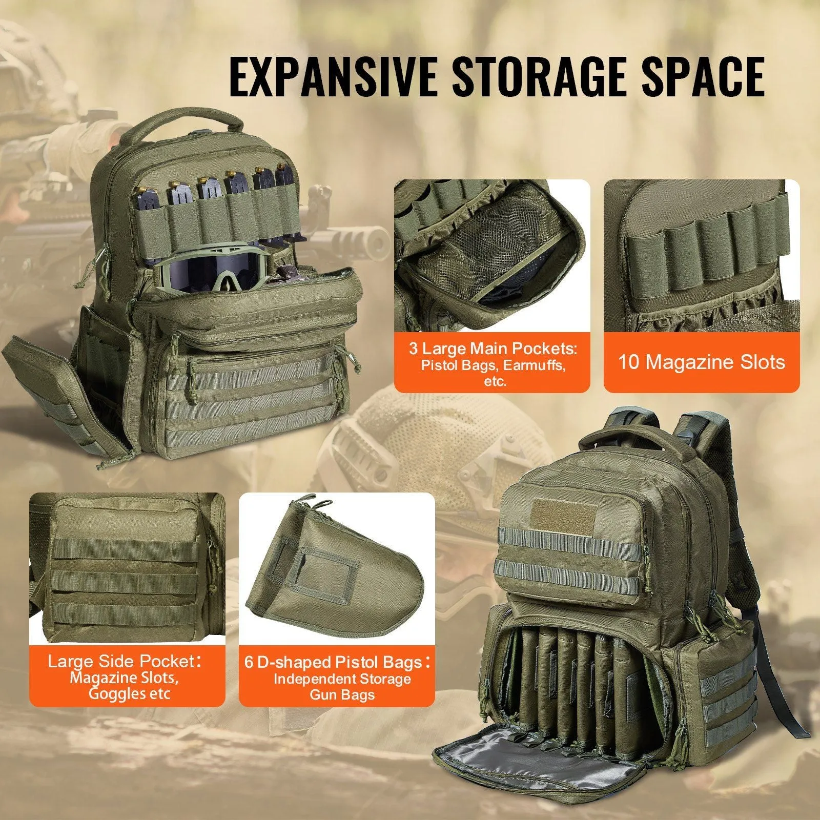 Tactical Handgun Range Backpack