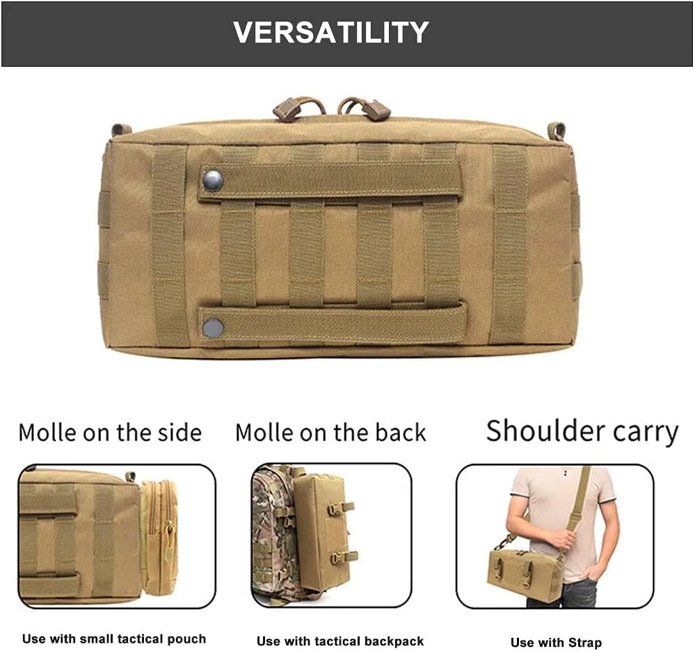 Tactical Large Molle Pouch Multi-Purpose Adimin Utility Pouches with Shoulder Strap for Travel Outdoor