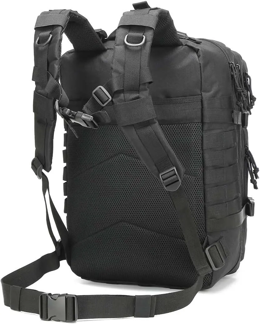 Tactical Military Backpack for Men, 45L Large Capacity MOLLE System Hunting Backpack Daypack 3-Day Assault Pack Bug Out Bag for Hiking Fishing Camping (Python Black)