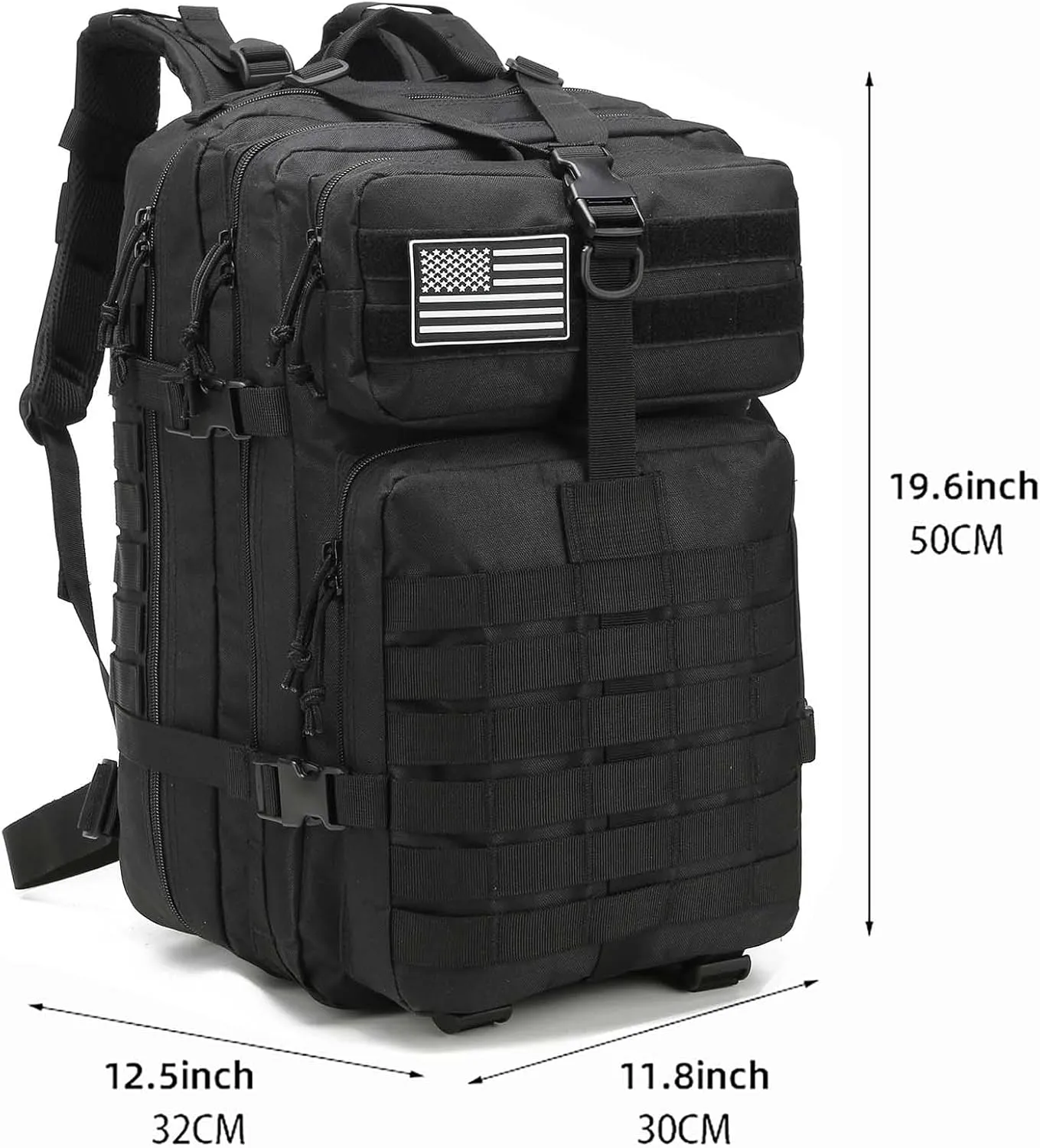 Tactical Military Backpack for Men, 45L Large Capacity MOLLE System Hunting Backpack Daypack 3-Day Assault Pack Bug Out Bag for Hiking Fishing Camping (Python Black)