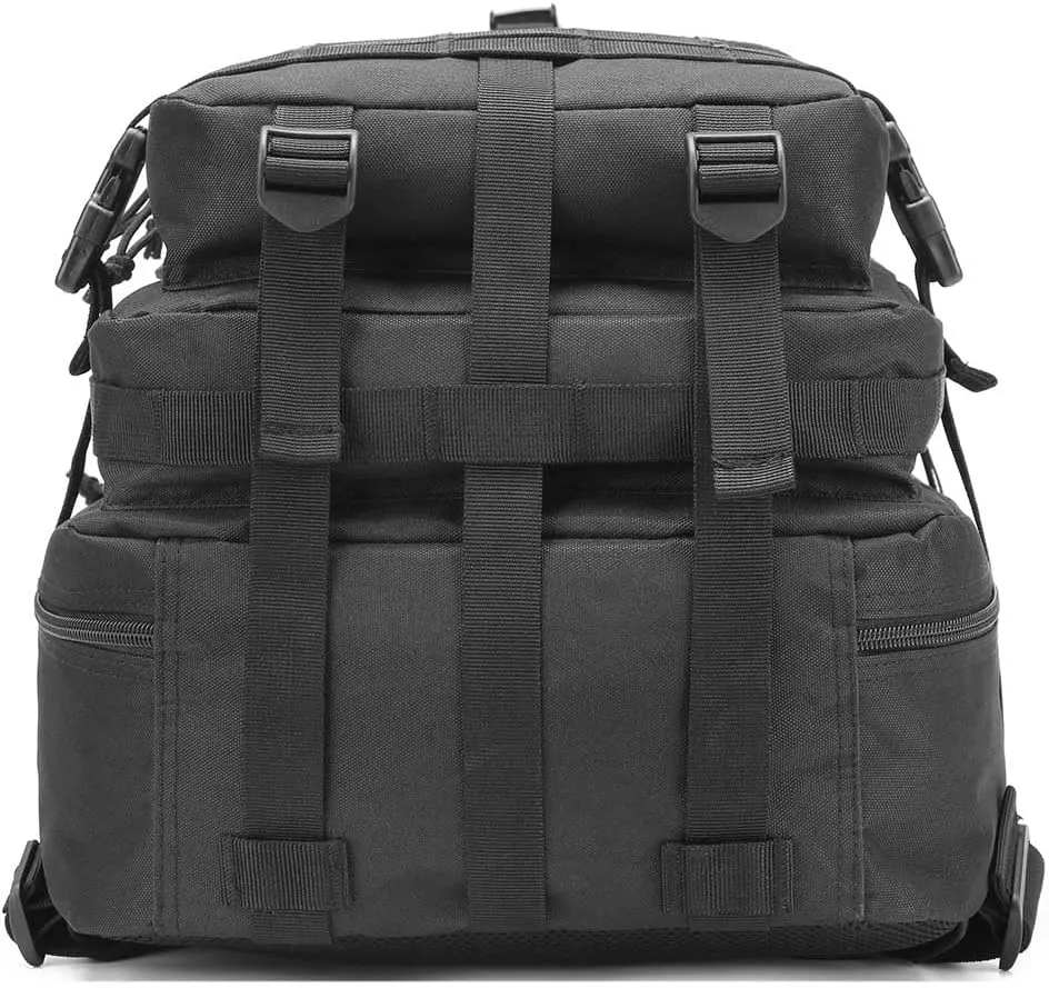 Tactical Military Backpack for Men, 45L Large Capacity MOLLE System Hunting Backpack Daypack 3-Day Assault Pack Bug Out Bag for Hiking Fishing Camping (Python Black)