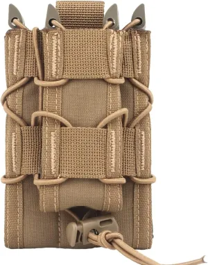 Tactical Molle Double Mag Pouch 2-Layer Holder 9mm/5.56 Belt Fast Attach Carrier Magazine Set