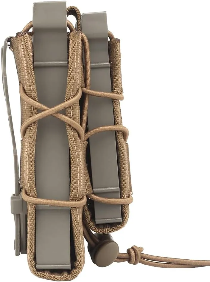 Tactical Molle Double Mag Pouch 2-Layer Holder 9mm/5.56 Belt Fast Attach Carrier Magazine Set