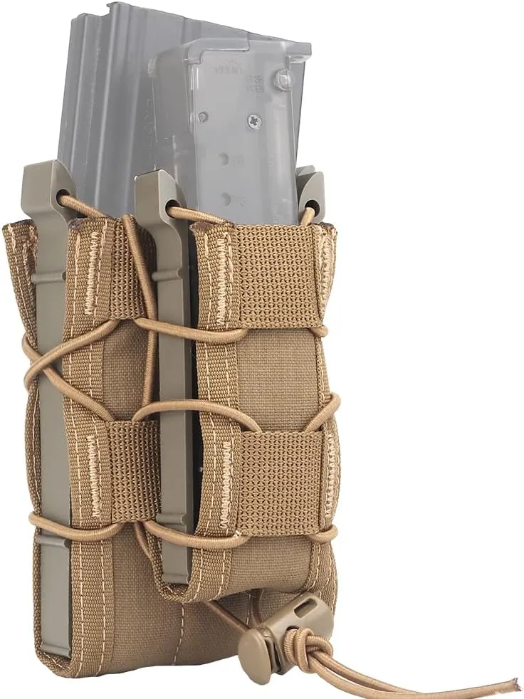 Tactical Molle Double Mag Pouch 2-Layer Holder 9mm/5.56 Belt Fast Attach Carrier Magazine Set