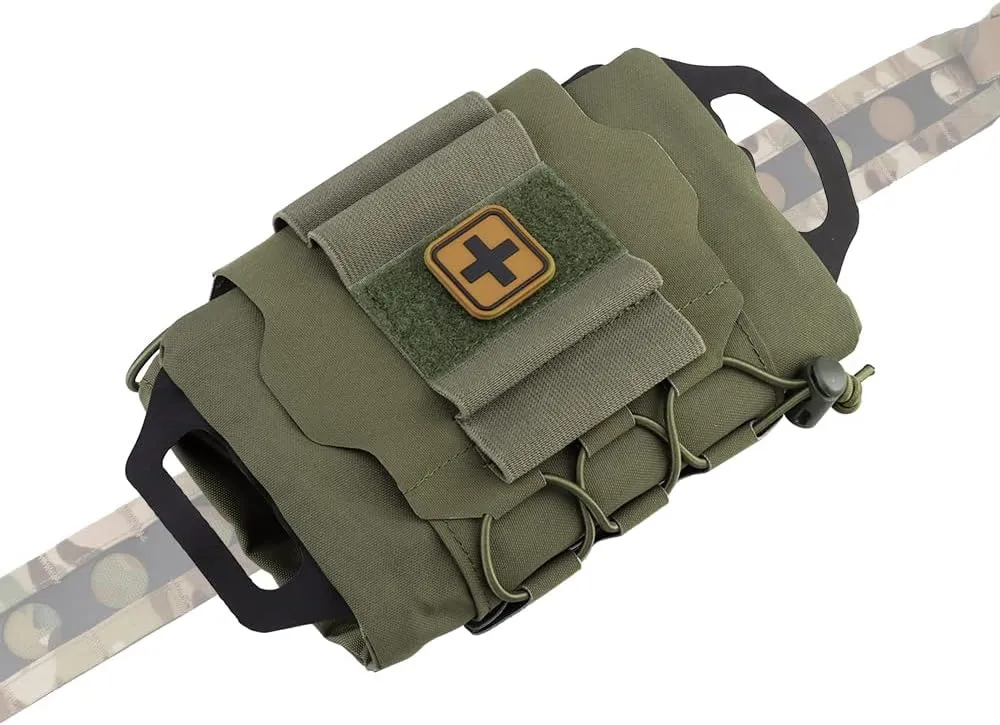 Tactical Molle First Aid Pouch Two Piece System Micro Med kit Hiking Hunting Bag