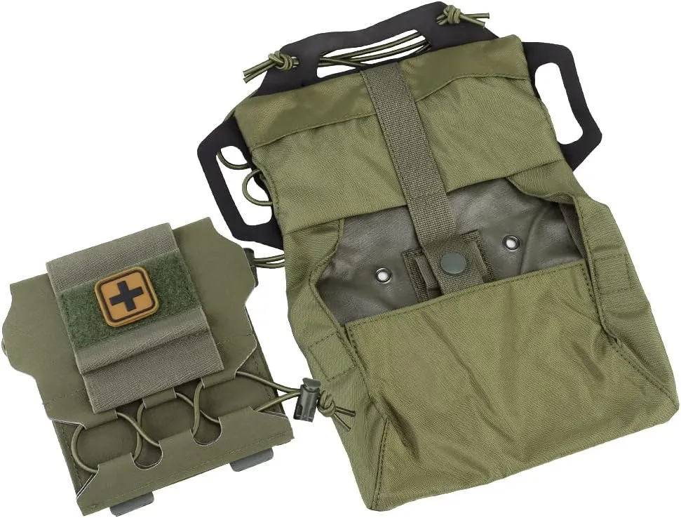 Tactical Molle First Aid Pouch Two Piece System Micro Med kit Hiking Hunting Bag