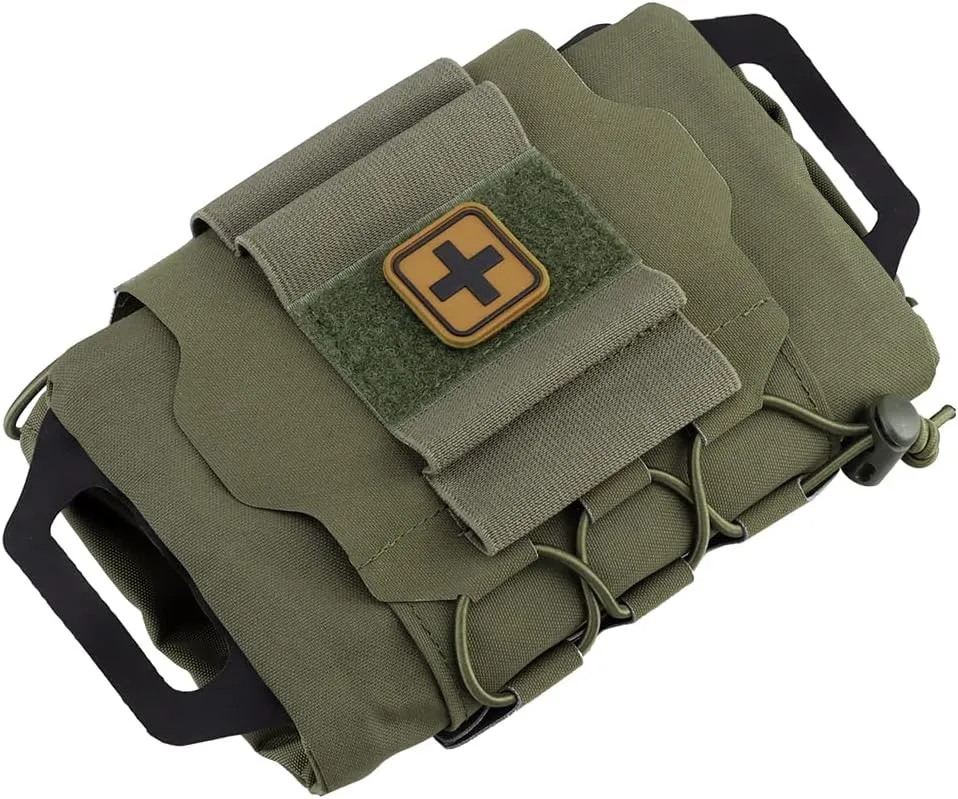 Tactical Molle First Aid Pouch Two Piece System Micro Med kit Hiking Hunting Bag