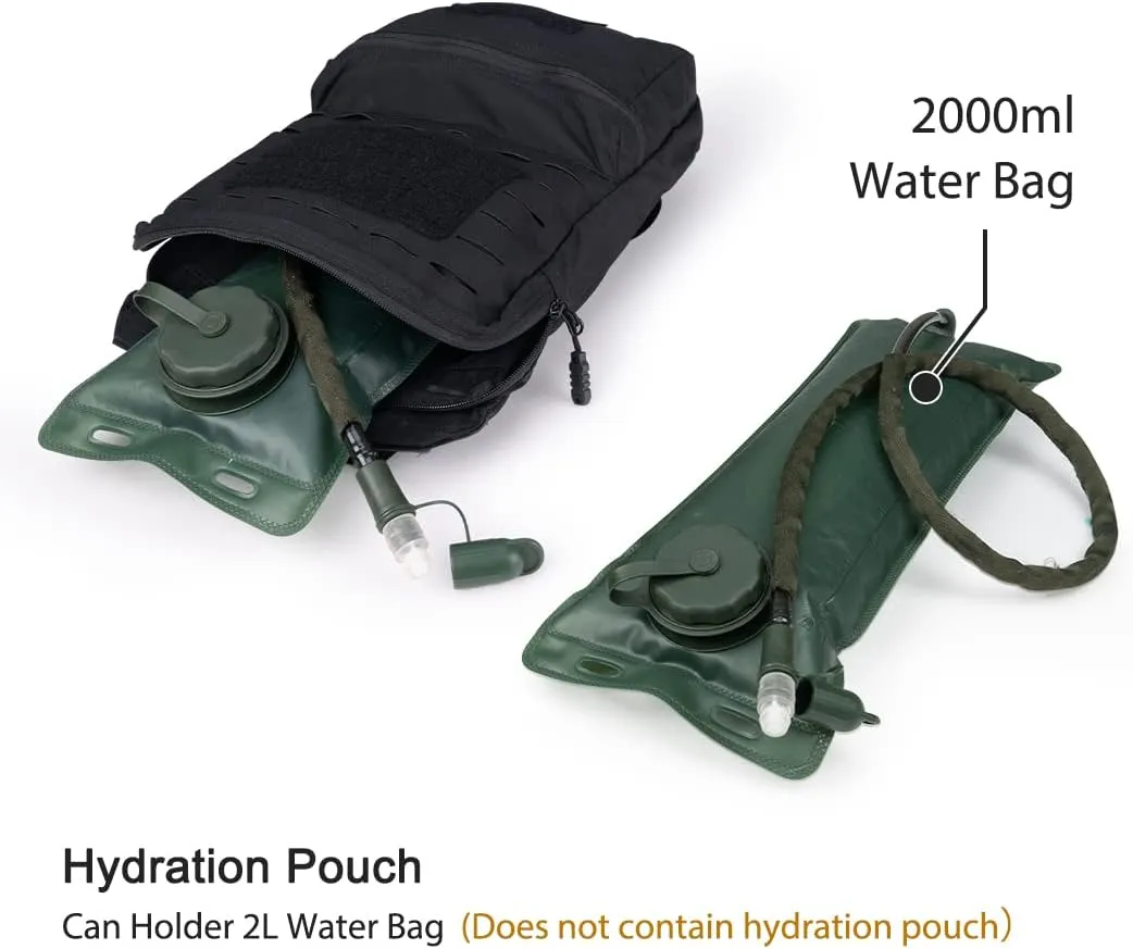 Tactical MOLLE Hydration Pack for 2L Hydration Water Bladder Hydration Bag 500D Nylon