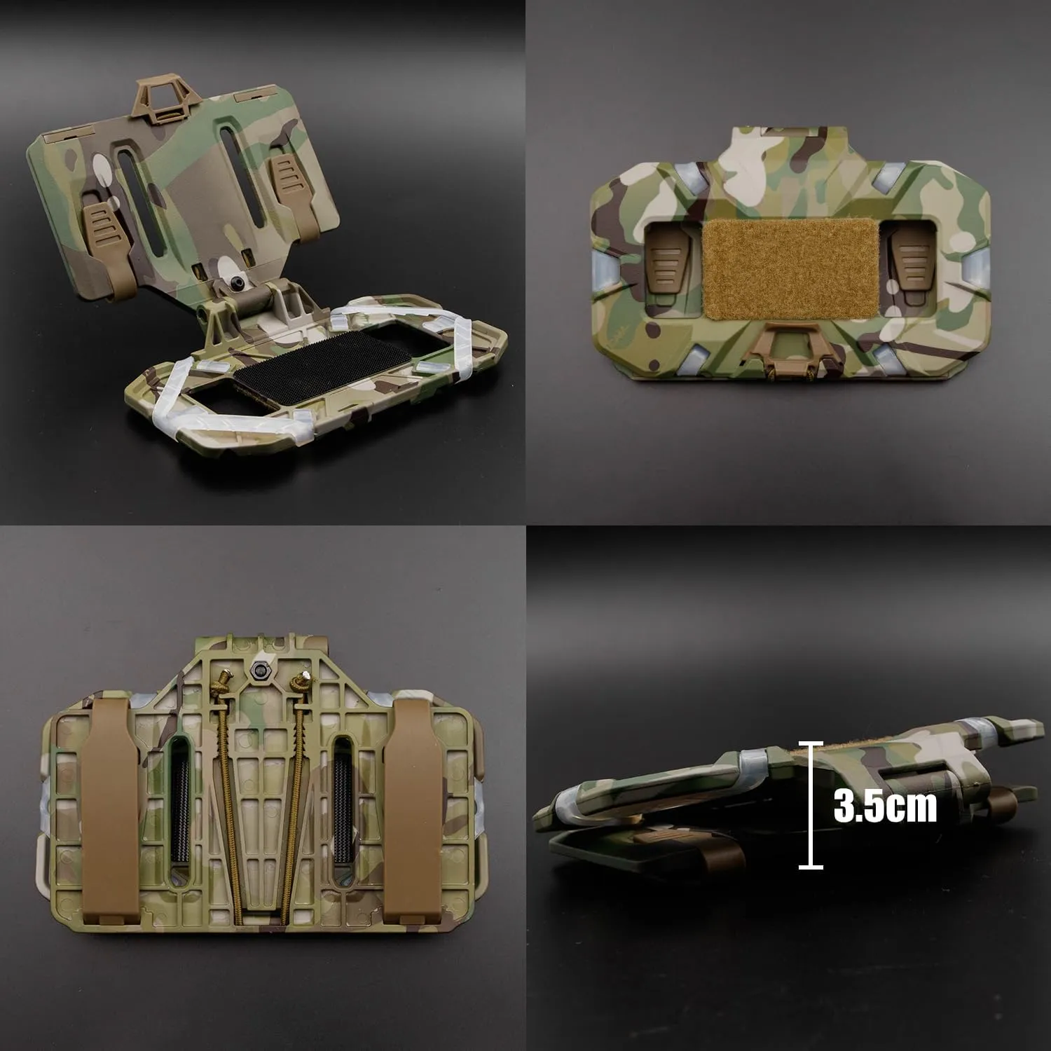 Tactical Plate Carrier Vest Attachments Universal Phone Chest Mount for Screen Size 4.7"-6.7" Molle Foldable Navigation Phone Holder Board