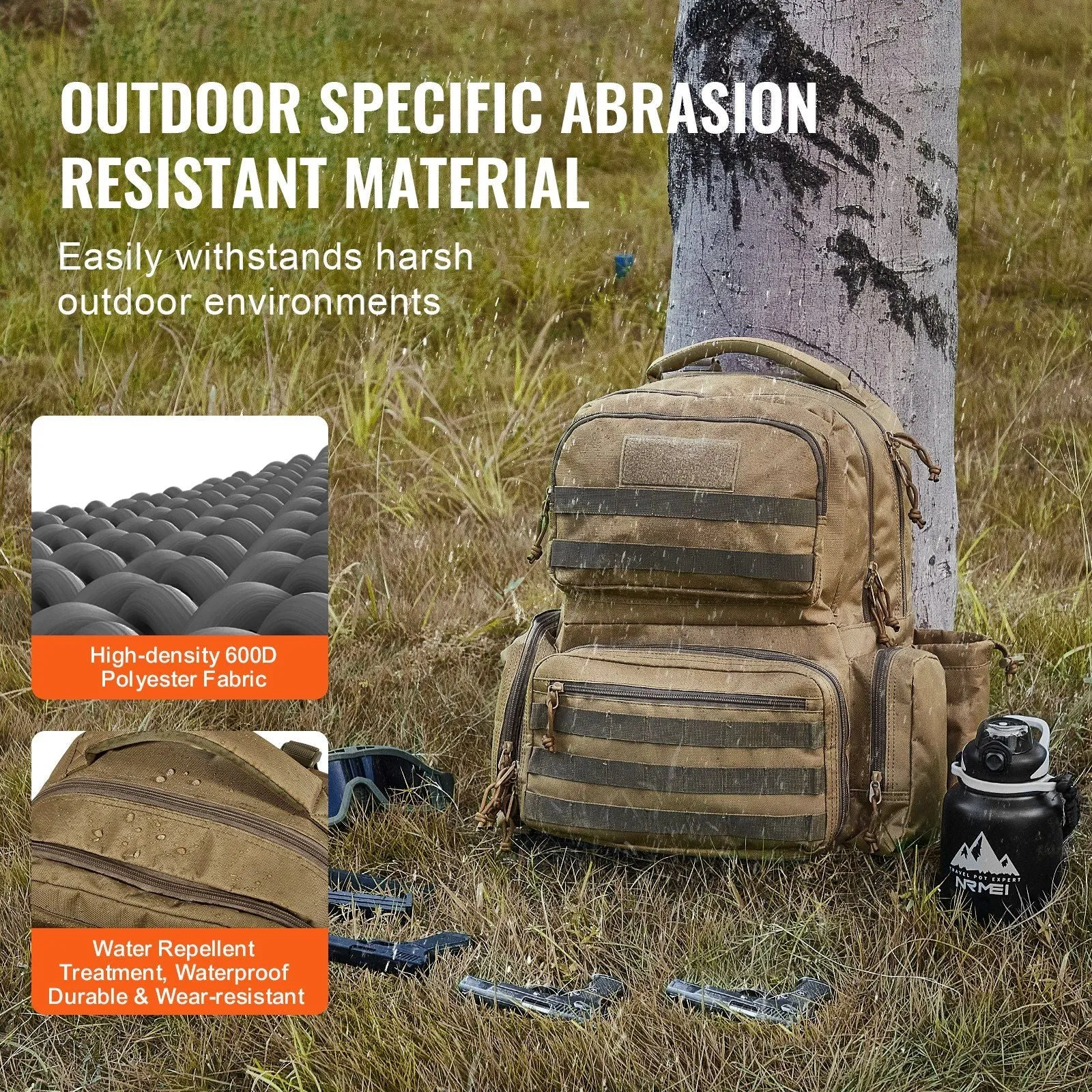 Tactical Range Backpack - 6 Pistol Backpack - Tan