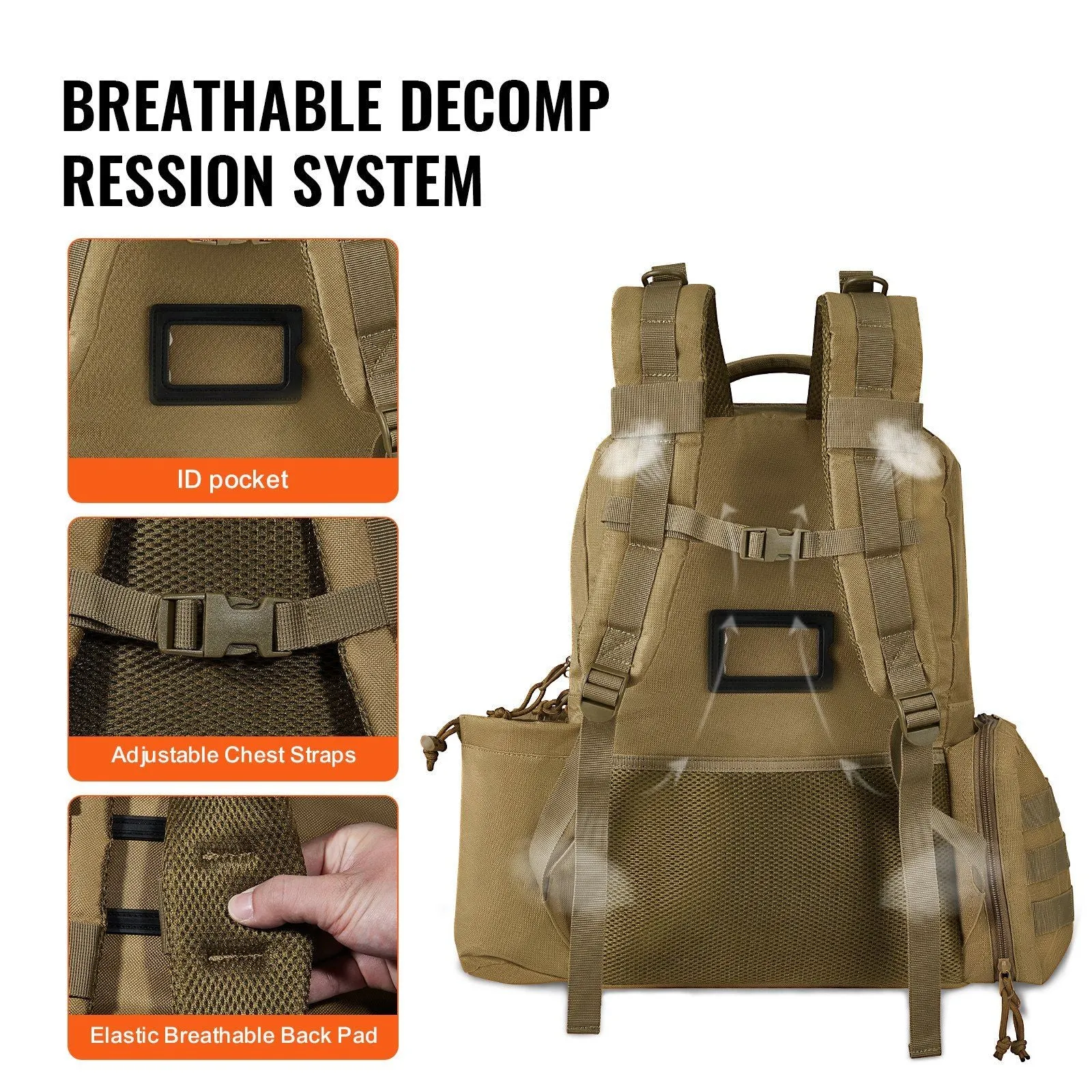 Tactical Range Backpack - 6 Pistol Backpack - Tan