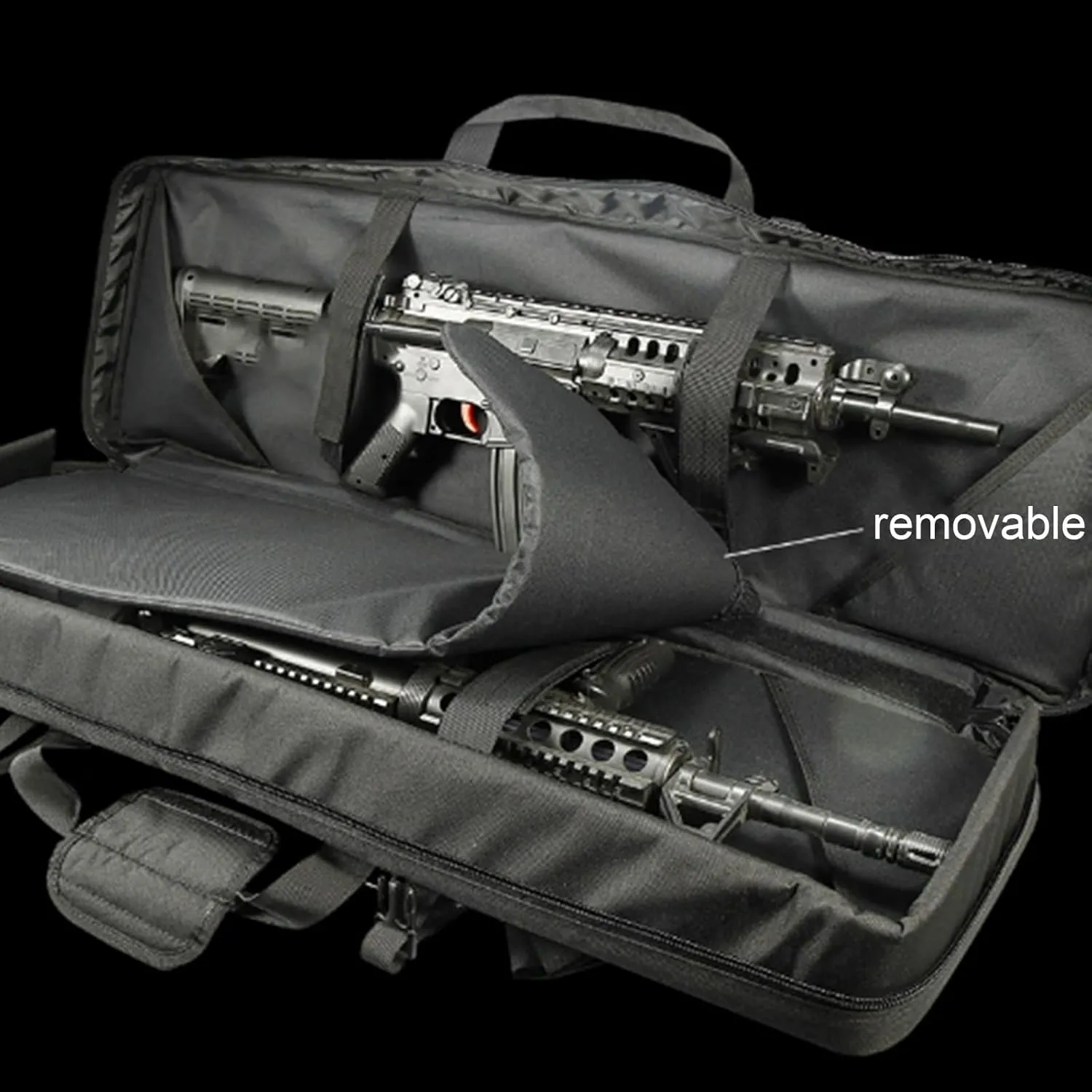Tactical Rifle Gun Case, Soft Shotgun Carrying Range Bag with 2 Pouches, with Lockable Zipper and Backpack Strap, Perfect for Indoor/Outdoor Shooting
