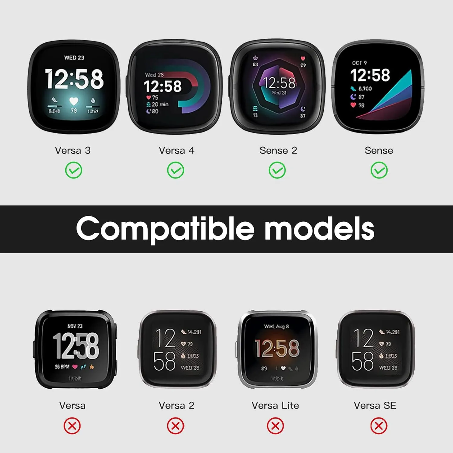 Tactical Rugged Bands Compatible with Fitbit Versa 4 Bands/Versa 3/Sense 2/Sense, Soft Durable Military Nylon Solo Loop Sport Straps