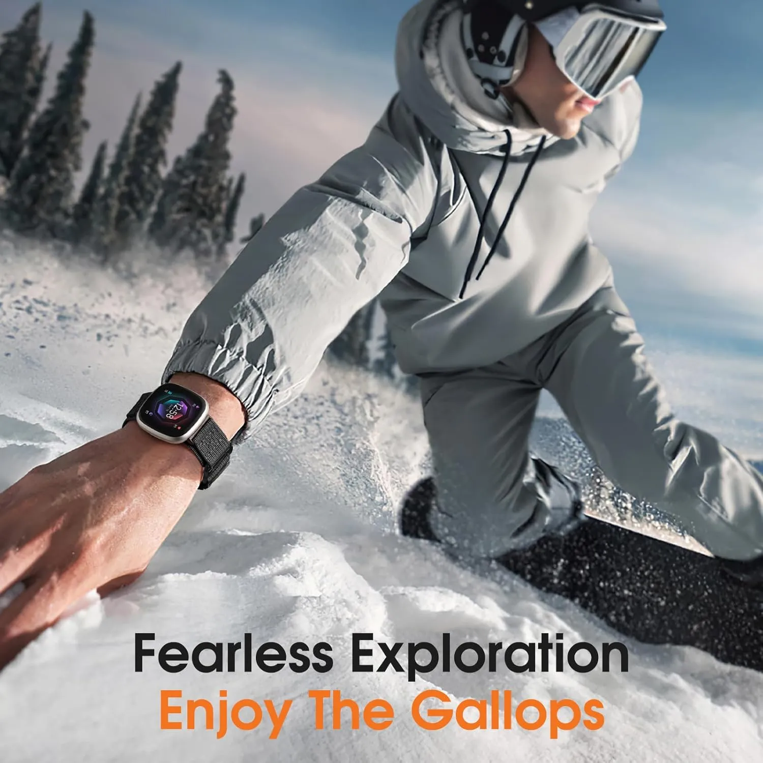 Tactical Rugged Bands Compatible with Fitbit Versa 4 Bands/Versa 3/Sense 2/Sense, Soft Durable Military Nylon Solo Loop Sport Straps