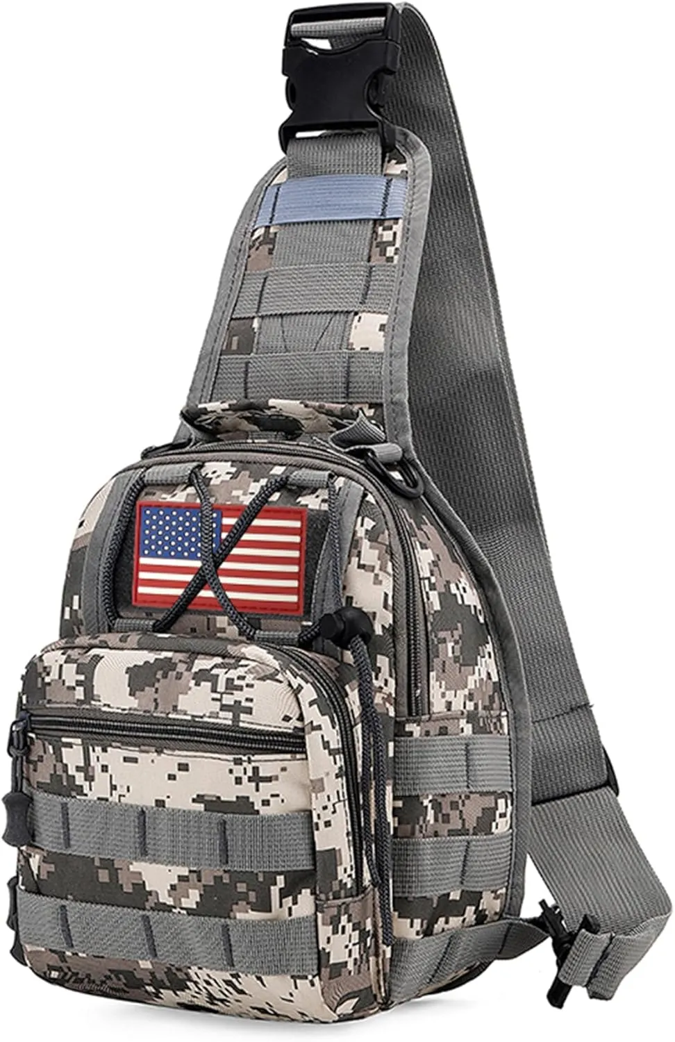 Tactical Shoulder Sling Bag, Small Shoulder Bag for Men, Outdoor Crossbody Backpack Tactical Chest Bag for Every Day Carry (Gray)