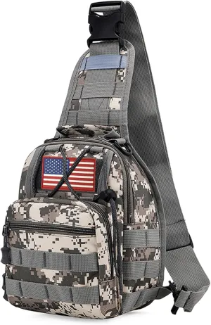 Tactical Shoulder Sling Bag, Small Shoulder Bag for Men, Outdoor Crossbody Backpack Tactical Chest Bag for Every Day Carry (Gray)