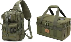 Tactical Sling Backpack and 18L Tactical Camping Storage Bag