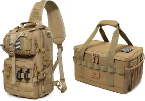 Tactical Sling Backpack and 18L Tactical Camping Storage Bag