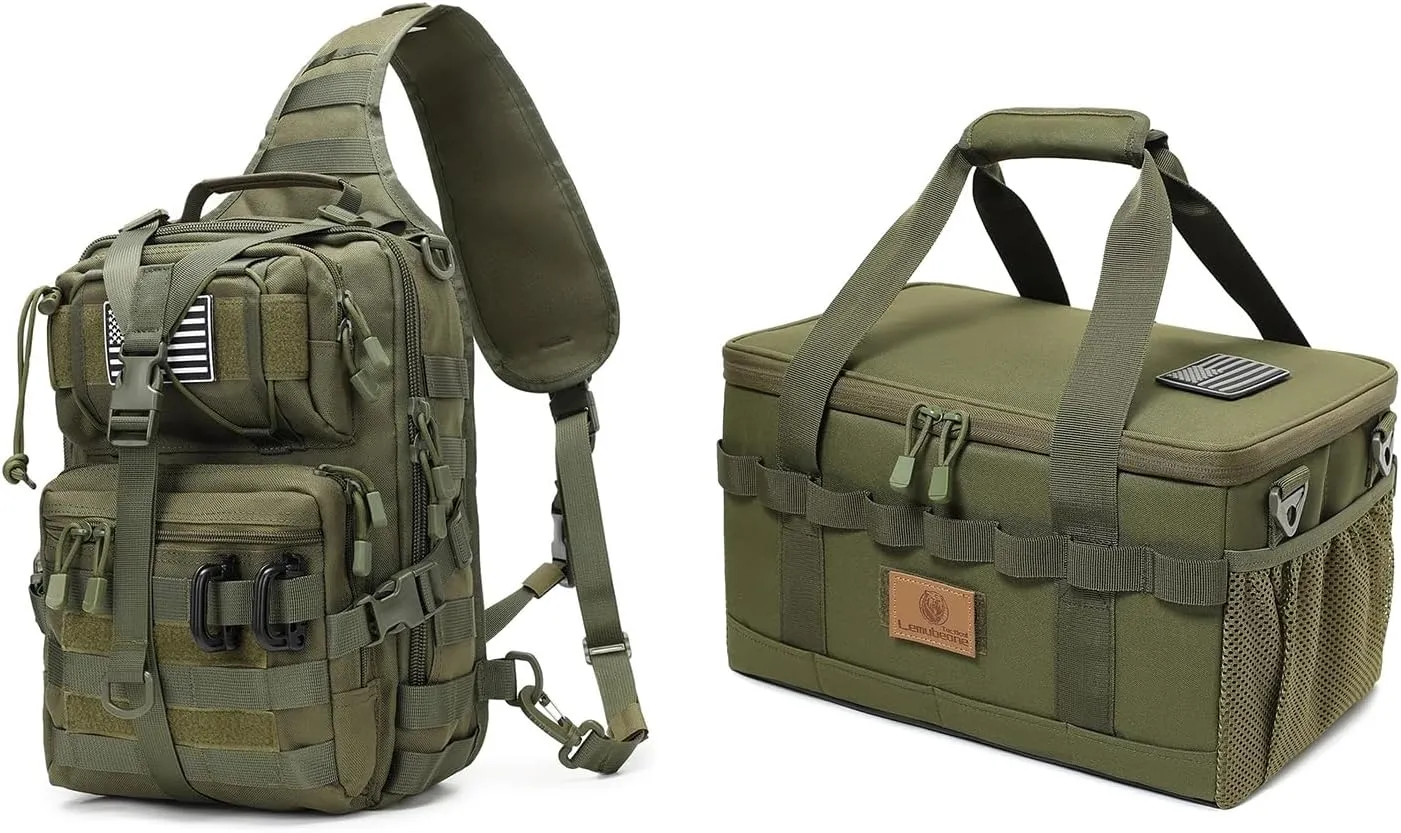Tactical Sling Backpack and 18L Tactical Camping Storage Bag
