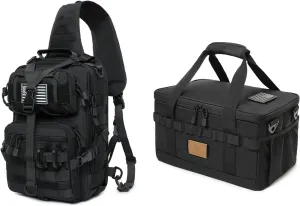 Tactical Sling Backpack and 18L Tactical Camping Storage Bag
