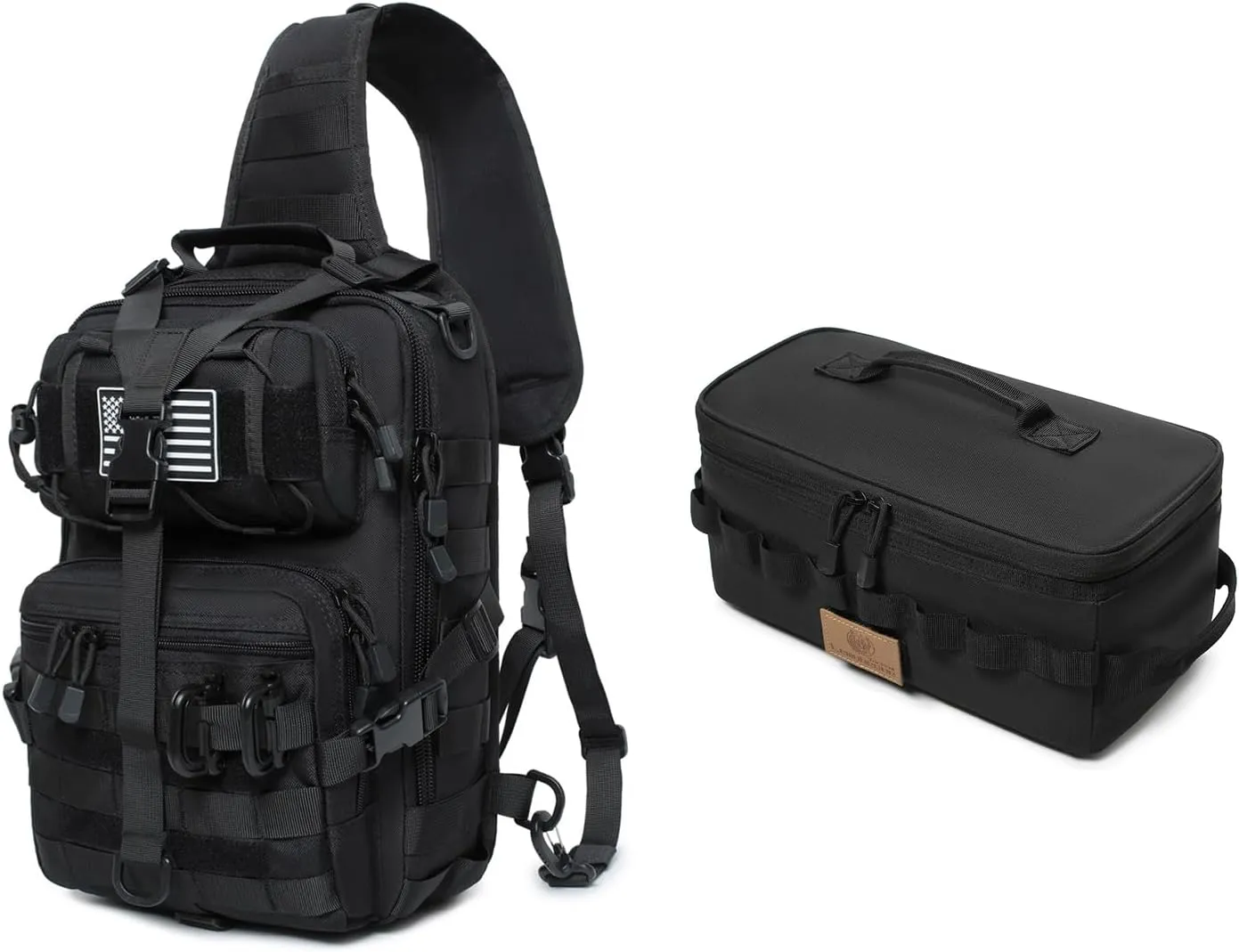 Tactical Sling Backpack and 9L Tactical Camping Storage Bag