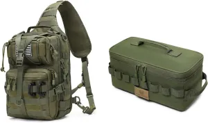 Tactical Sling Backpack and 9L Tactical Camping Storage Bag