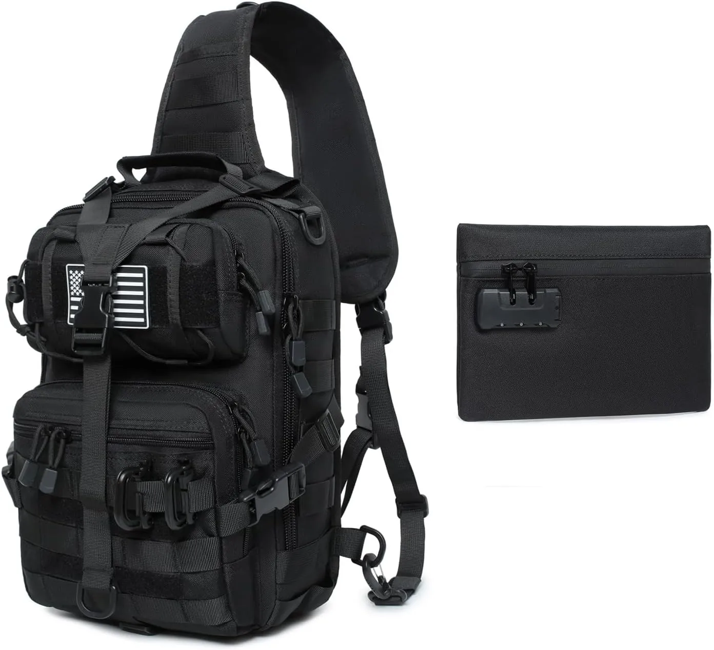 Tactical Sling Backpack and Tool Bag with Combination Lock