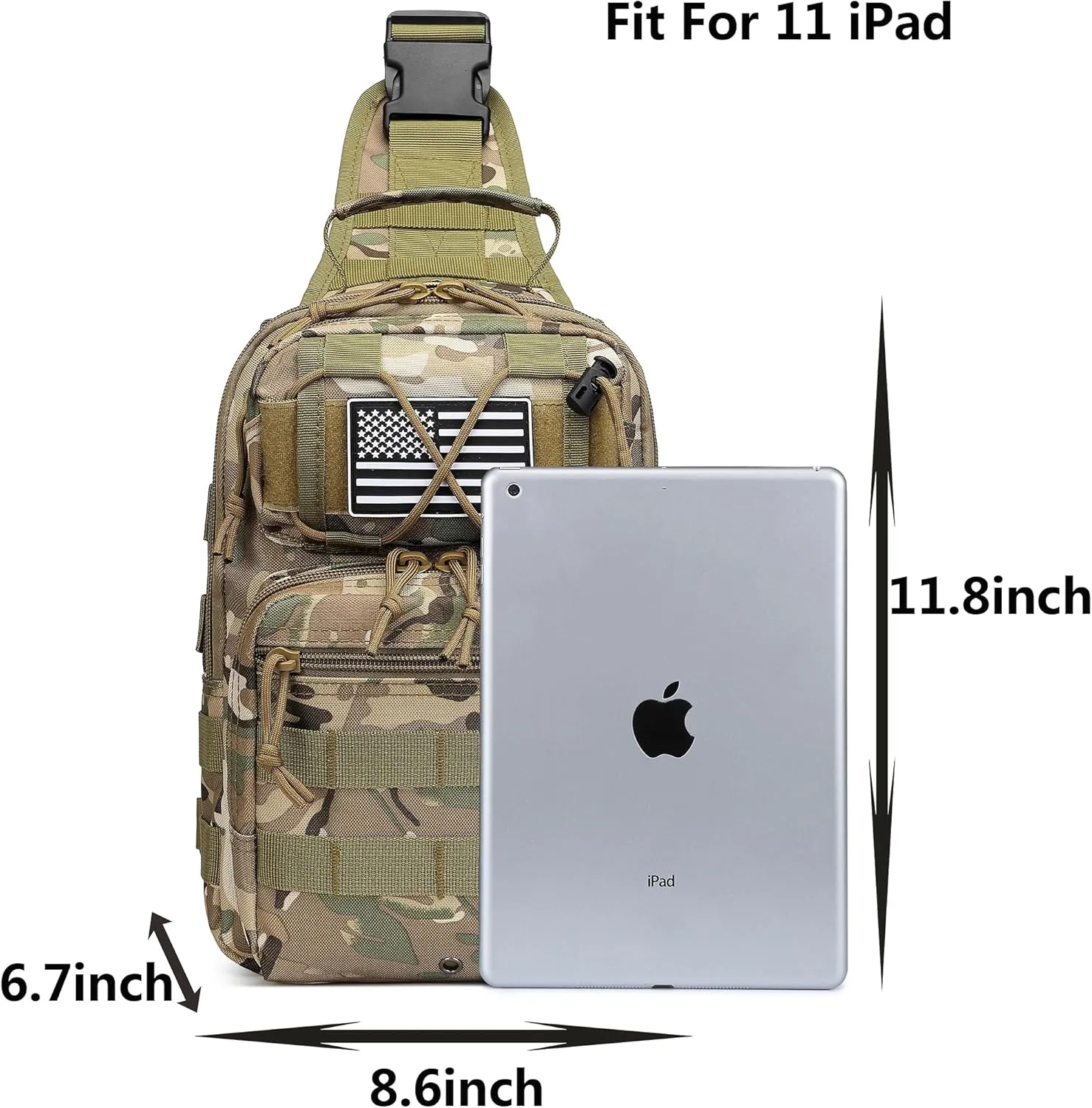 Tactical Sling Backpack Military Crossbody Bag Pack for Mens One Shoulder Holster Sling Bag 10L