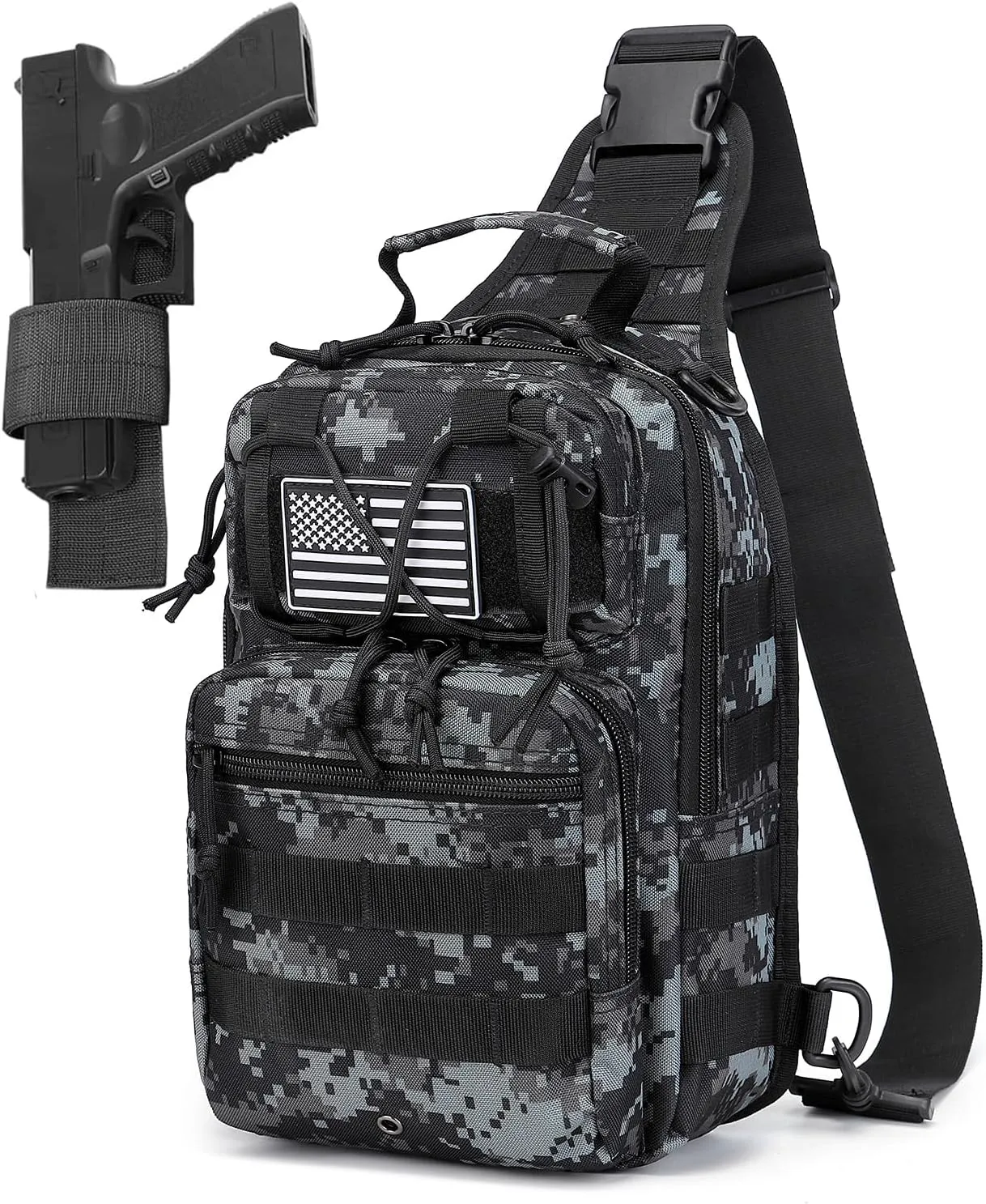 Tactical Sling Backpack Military Crossbody Bag Pack for Mens One Shoulder Holster Sling Bag 10L