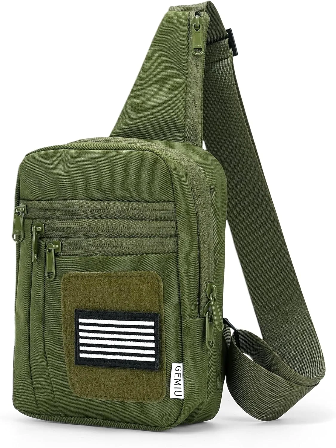 Tactical Sling Bag For Men Military Concealed Carry Fanny Pack With Secure Chest Holster Crossbody Bag Shoulder Bag For Range, Travel, Hiking, Outdoor Sports Green