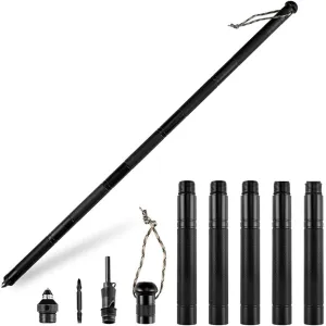 Tactical Walking Sticks Slim Trekking Poles with Multi-Tool Detachable Aluminum Alloy Cane Black
