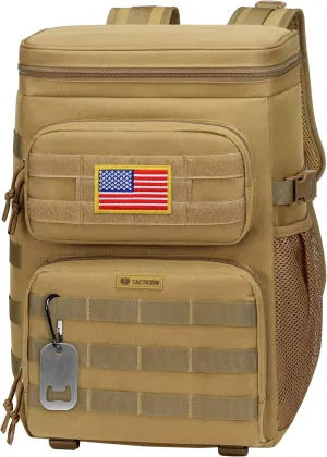 TACTICISM Tactical Cooler Backpack 25L - Molle Insulated Lunch Backpack for Men Women Adult - Heavy-Duty Waterproof Leak Proof Cooler Bag Ice Chest as Gift for Work Camping Fishing Hiking Accessories