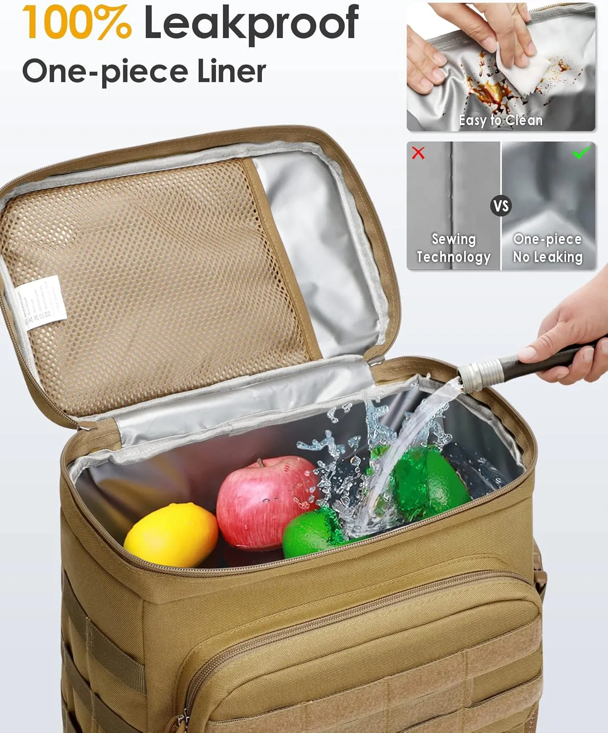 TACTICISM Tactical Cooler Backpack 25L - Molle Insulated Lunch Backpack for Men Women Adult - Heavy-Duty Waterproof Leak Proof Cooler Bag Ice Chest as Gift for Work Camping Fishing Hiking Accessories