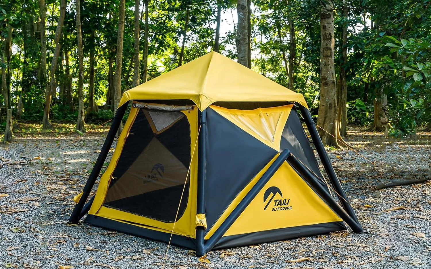 TAILI Inflatable Blow Up Tent for Camping with Hand Pump for 4/8 Person, Easy Setup Outdoor Inflatable Oxford Waterproof Air Tent House for Family Camping Adult